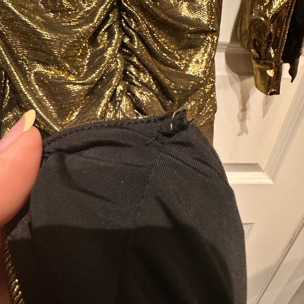 House of CB Alvona Metallic Long Sleeve Mini Dress - Picture 3 of 7